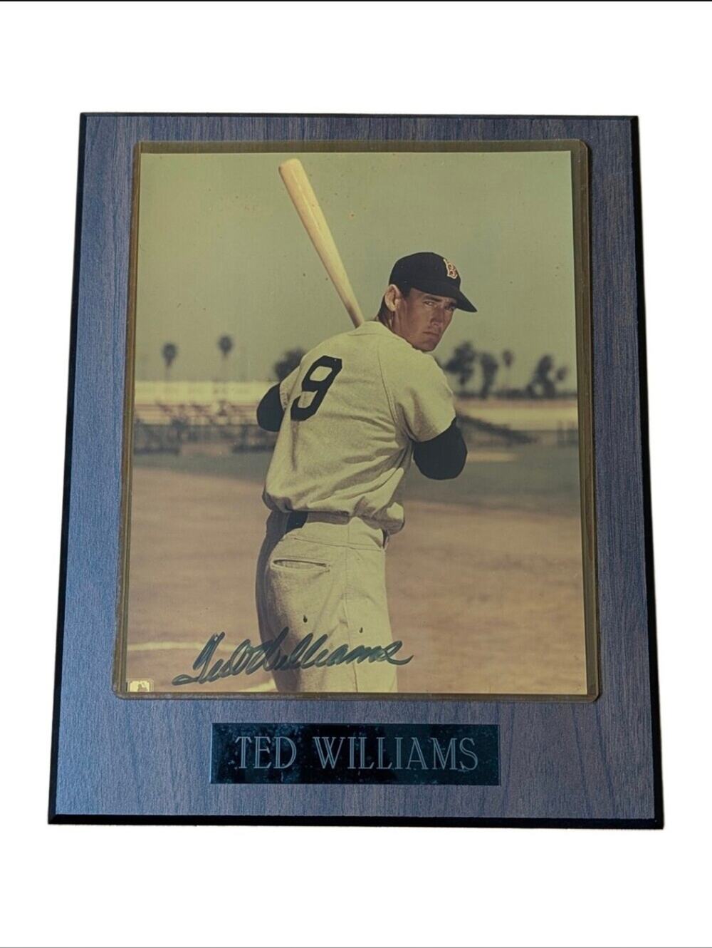 Vintage Signed Autograph Ted Williams Boston Red Sox 8x10 Photo Plaque